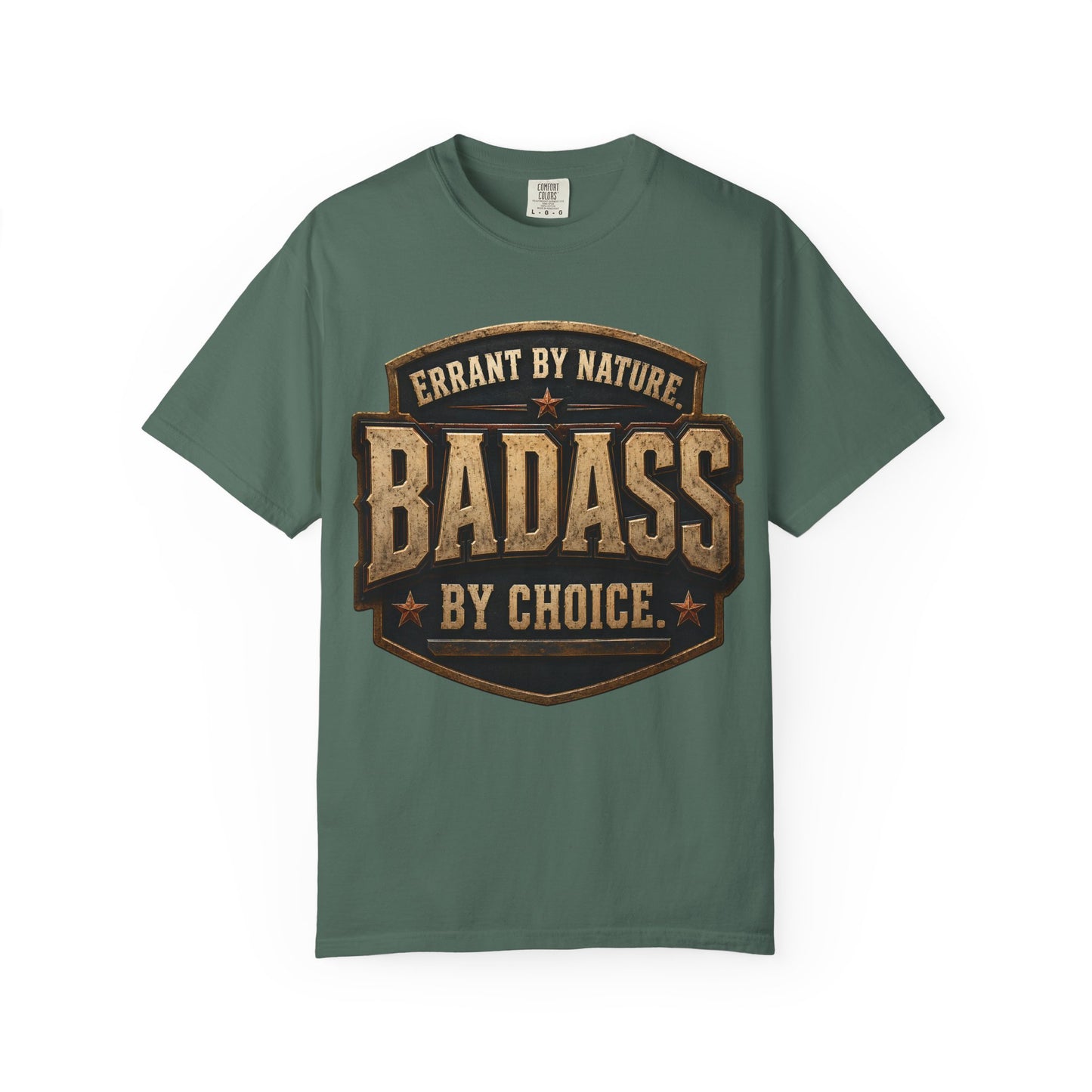 Errant by Nature, Badass by Choice vintage shield T-shirt product image