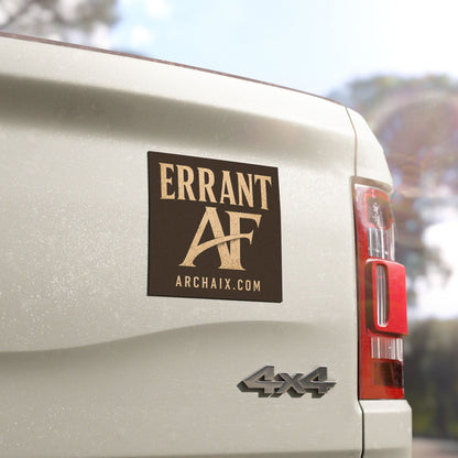 ERRANT AF distressed ivory on charcoal 5 × 5 car magnet product image