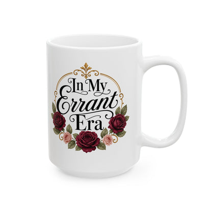 In My Errant Era floral phrase mug — alternate product mockup