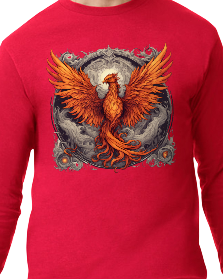 Bordered Phoenix Long Sleeve T-Shirt