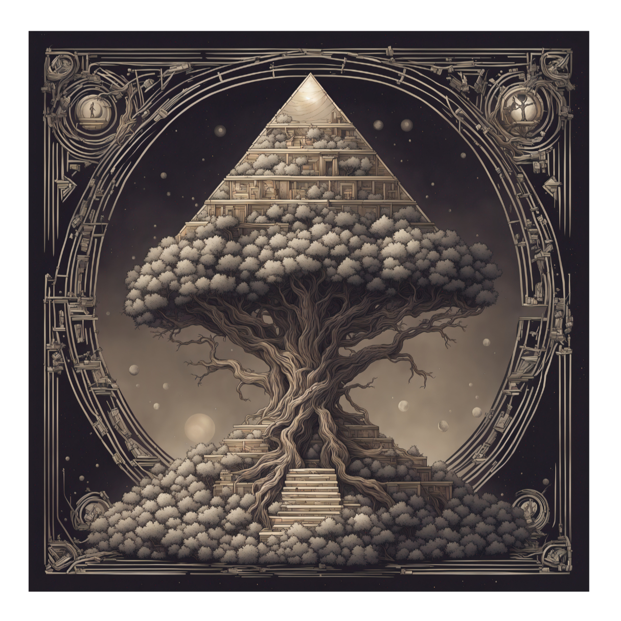 Pyramid World Tree Vintage T-Shirt