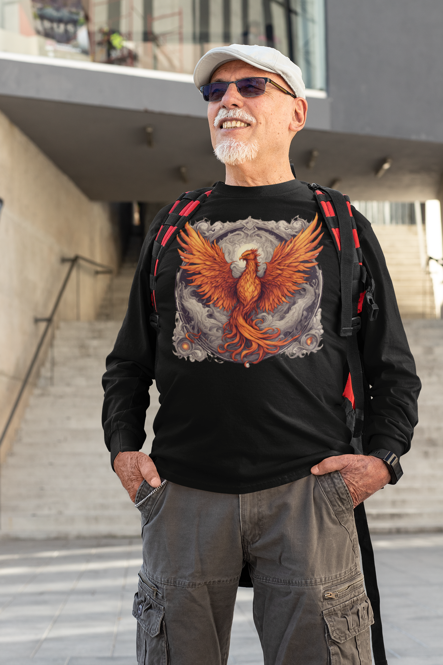 Bordered Phoenix Long Sleeve Shirt