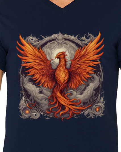 Bordered Phoenix Men's V-Neck T-Shirt