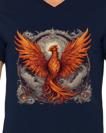 Bordered Phoenix Men's V-Neck T-Shirt