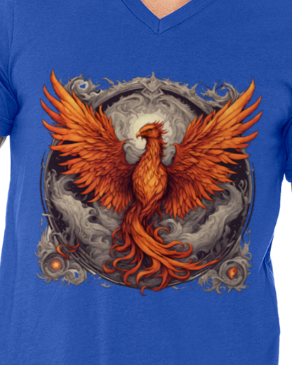 Bordered Phoenix Men's V-Neck T-Shirt
