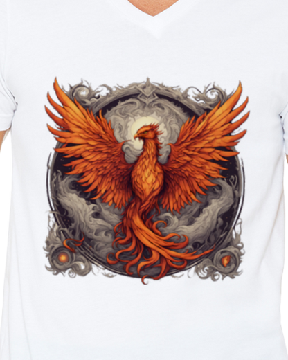 Bordered Phoenix Men's V-Neck T-Shirt