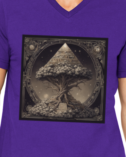 Pyramid World Tree Men's V-Neck T-Shirt