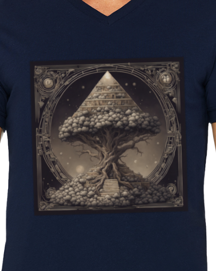 Pyramid World Tree Men's V-Neck T-Shirt