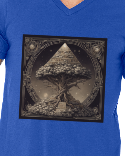 Pyramid World Tree Men's V-Neck T-Shirt