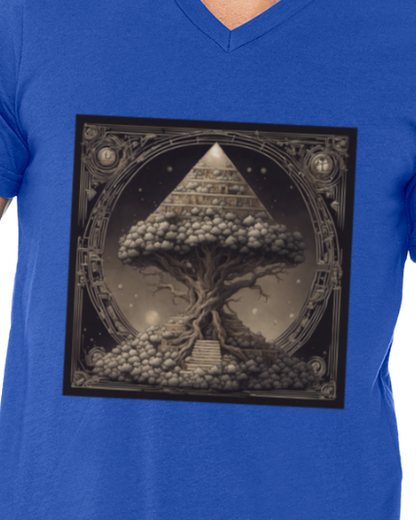 Pyramid World Tree Men's V-Neck T-Shirt