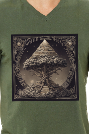 Pyramid World Tree Men's V-Neck T-Shirt