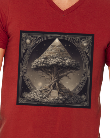 Pyramid World Tree Men's V-Neck T-Shirt