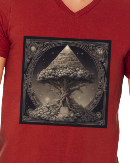 Pyramid World Tree Men's V-Neck T-Shirt