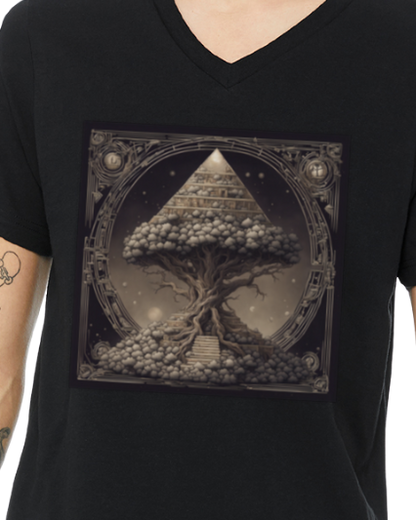 Pyramid World Tree Men's V-Neck T-Shirt