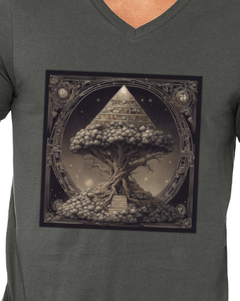 Pyramid World Tree Men's V-Neck T-Shirt