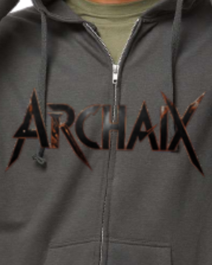 Archaix Black Jagged Zip Hoodie