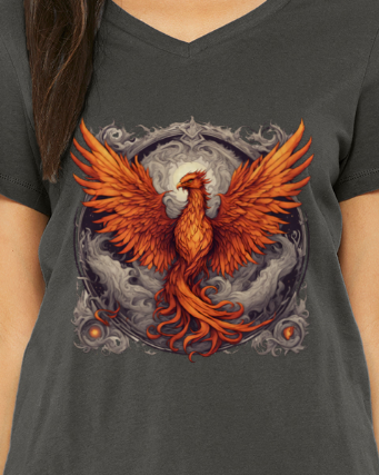 Bordered Phoenix Women's V-Neck T-Shirt