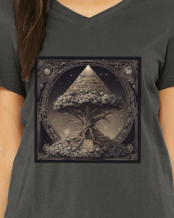 Pyramid World Tree Women's V-Neck T-Shirt