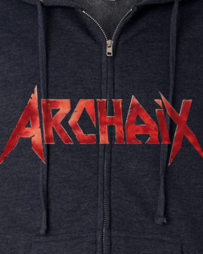 Archaix Red Jagged Zip Hoodie