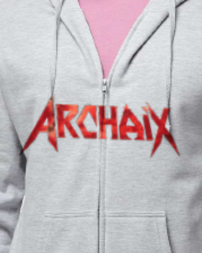 Archaix Red Jagged Zip Hoodie