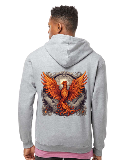 Bordered Phoenix Zip Hoodie