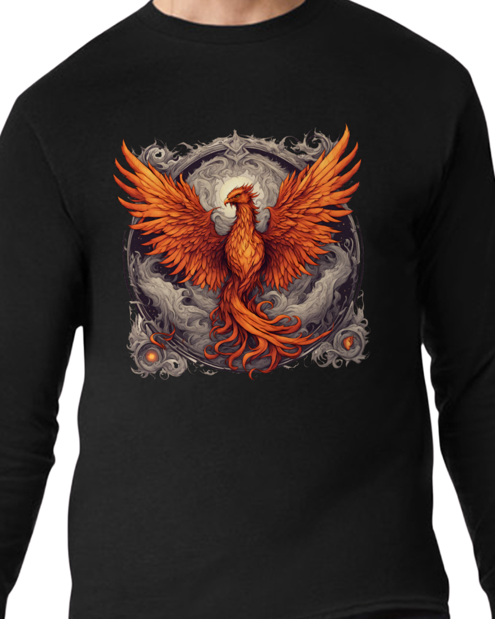 Bordered Phoenix Long Sleeve T-Shirt