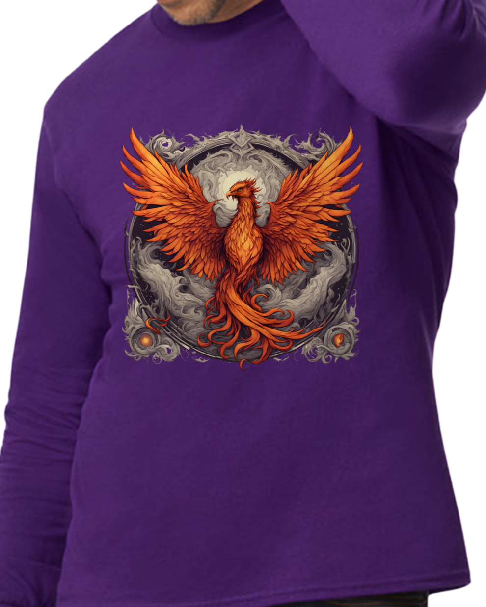 Bordered Phoenix Long Sleeve T-Shirt