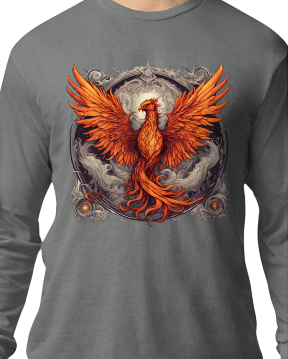 Bordered Phoenix Long Sleeve T-Shirt