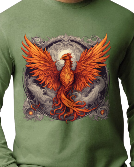 Bordered Phoenix Long Sleeve T-Shirt
