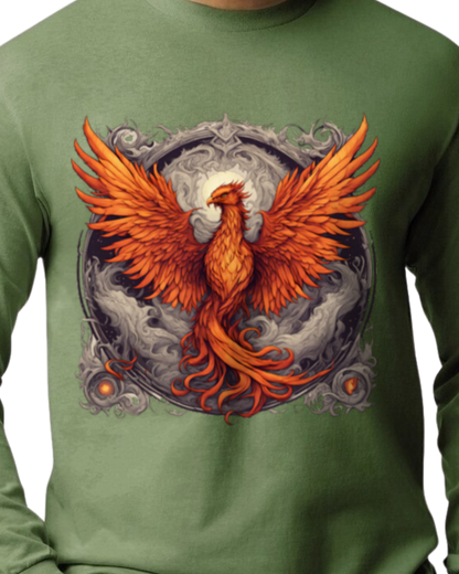 Bordered Phoenix Long Sleeve T-Shirt