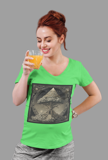 Pyramid World Tree V-Neck Shirt