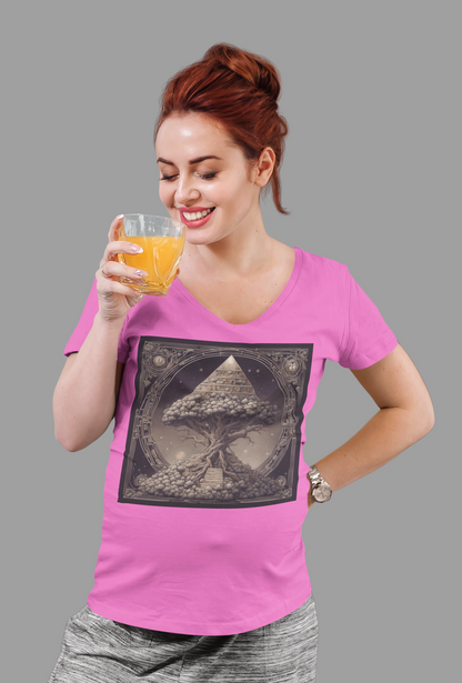 Pyramid World Tree V-Neck Shirt