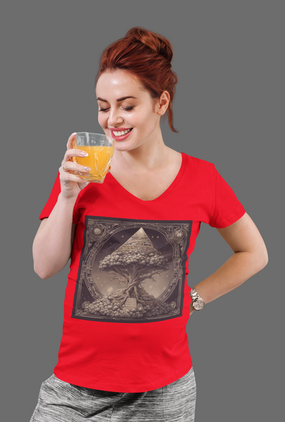 Pyramid World Tree V-Neck Shirt